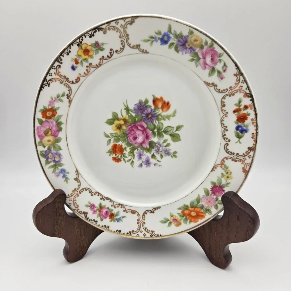 3 Rosenthal Selb Bavaria Dresden Flowers Bread Plates 6.75 Inch 1924 Germany